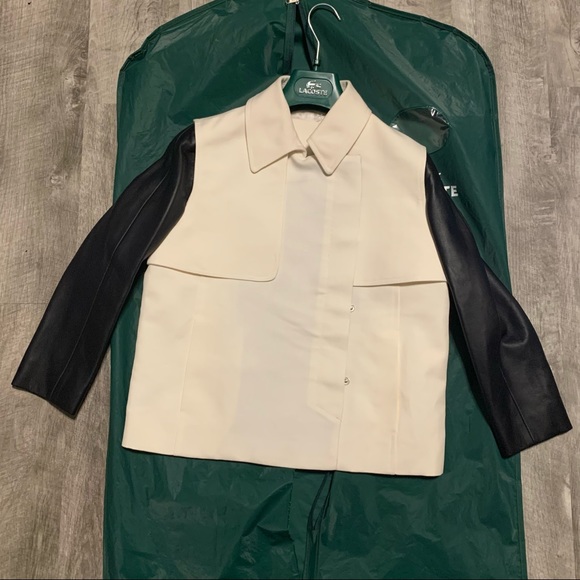 NWT! Rare LaCoste Structured Silk & Leather Jacket - Picture 9 of 10